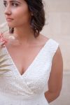orphee robe de mariage civile moderne cache coeur sans manches ceinture amovible aramon