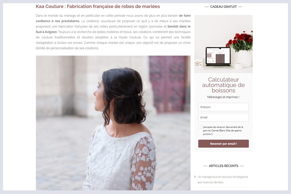 carnet blanc article creatrice robe de mariee avignon couture sur mesure personnalisee mariage en provence