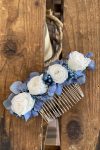 peigne juliette coiffure de mariee en fleurs stabilisees coloris bleu