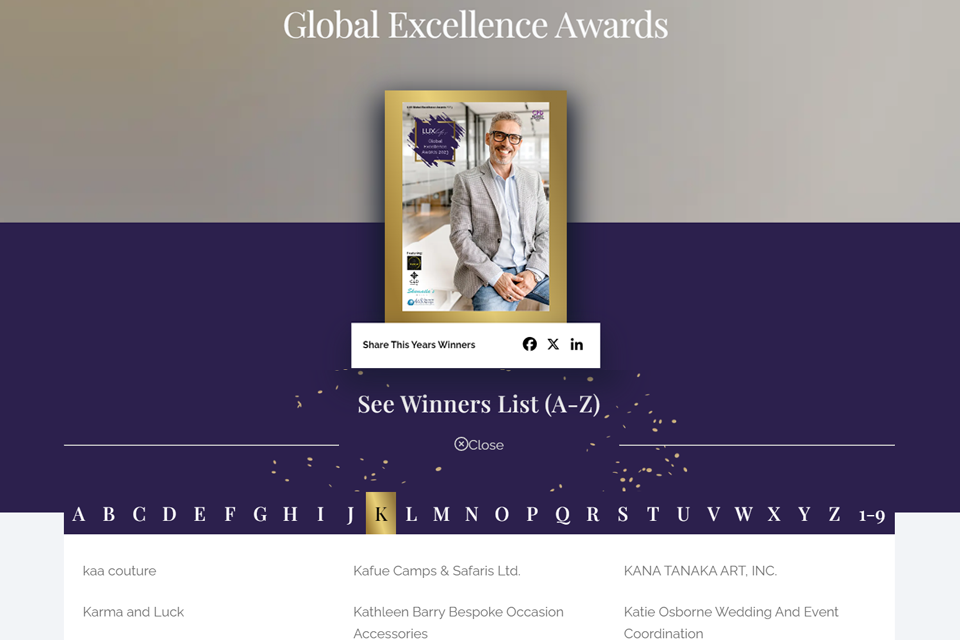 Global excellence awards robe de mariee luxe