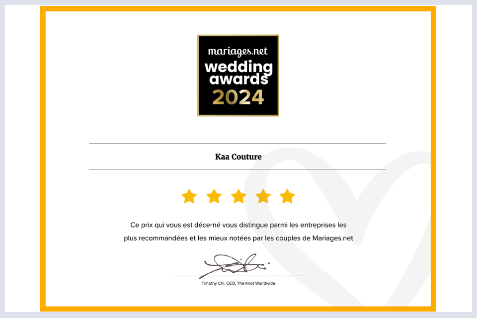 mariages.net wedding awards 2024 creatrice robes de mariee