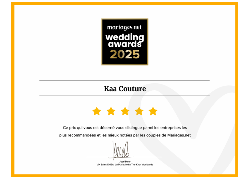 recompense wedding awards 2025 pour kaa couture