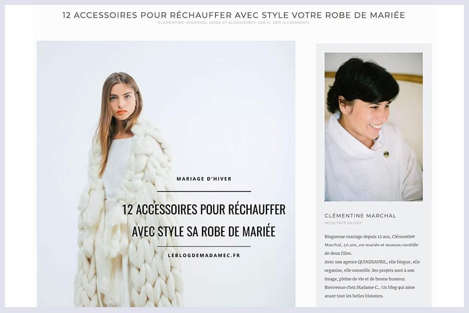 creatrice accessoire mariage hiver pull mariee blanc creation sur mesure provence cavaillon nimes orange