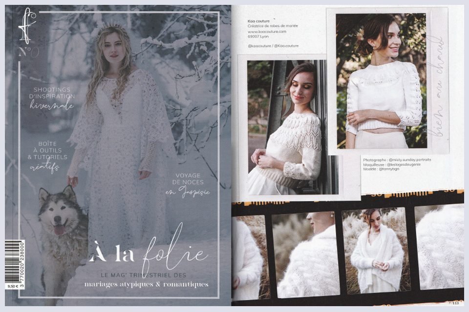 magazine mariage a la folie mars 2021 pull de mariee hiver