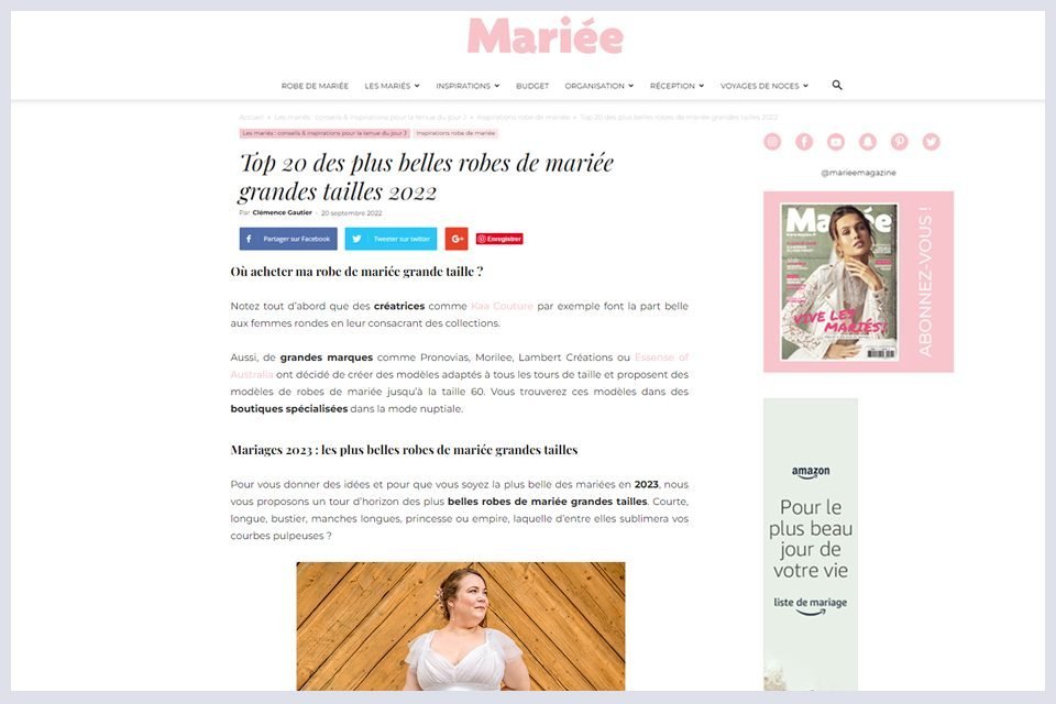 mariee.fr top 20 robe de mariee grande taille creatrice sur mesure avignon