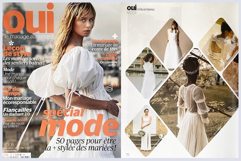 oui magazine robe de mariee dec 2021 collection creatrice boheme champetre kaa couture