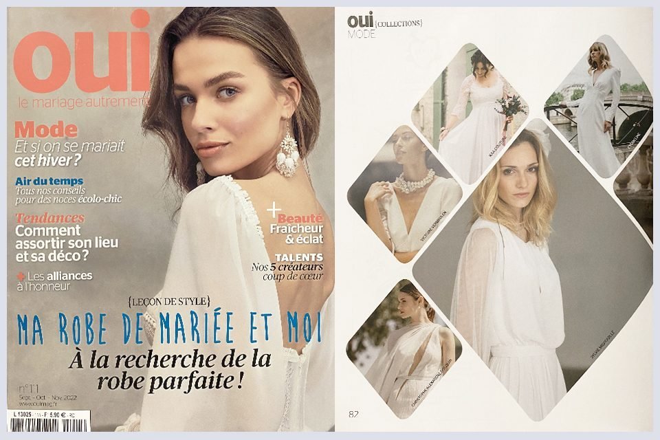 oui magazine robe de mariee septembre 2022 collection creatrice boheme champetre dentelle kaa couture morieres les avignon