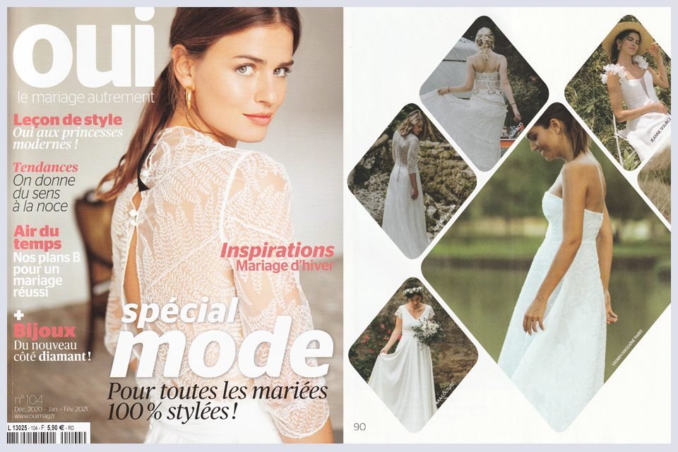 oui magazine robe de mariee dec 2020 boheme champetre kaa couture
