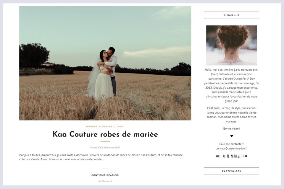 queen for a day blog de mariage dec 2022 creation de robes de mariee sur mesure specialisee grande taille luberon