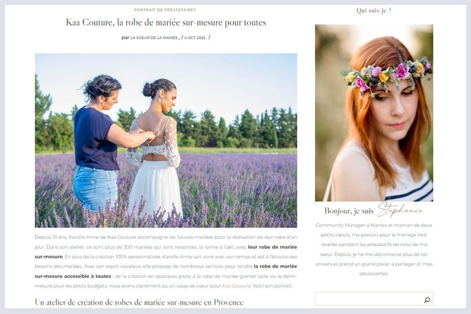 la soeur de la mariee creatrice robe de mariee en provence grande taille couture express