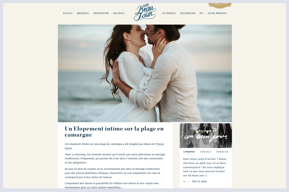 un beau jour robe de mariee pour elopement à la plage