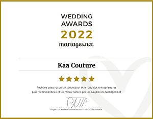 Certification Wedding Awards Kaa Couture Annee 2022