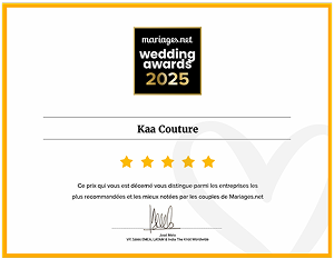 Certification Wedding Awards Kaa Couture Annee 2025