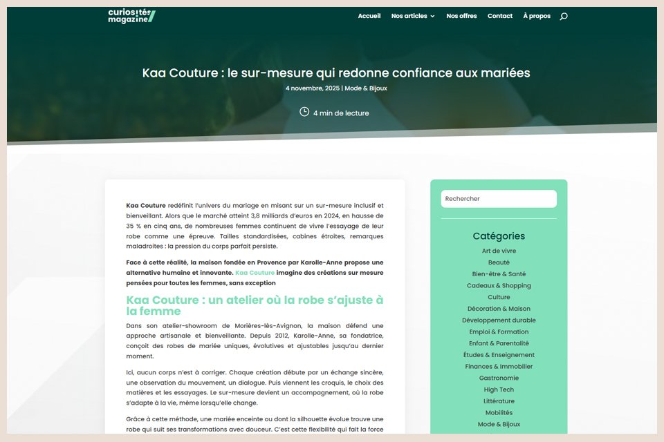 curiosite magazine article en ligne sur les robes de mariée qui redonnent confiance