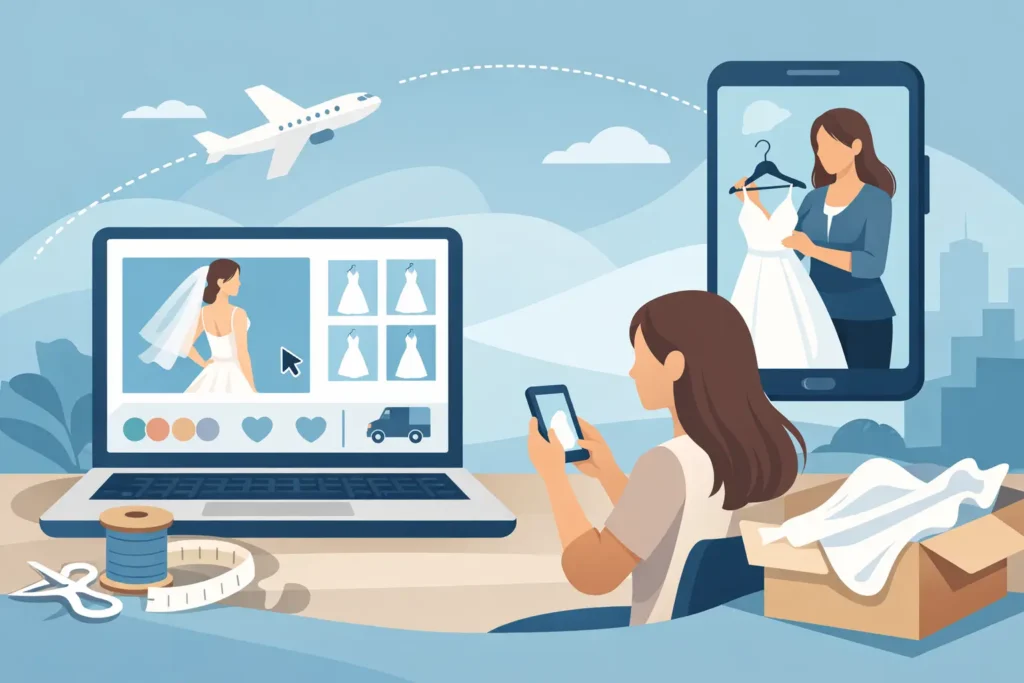 Commander sa robe de mariée à distance